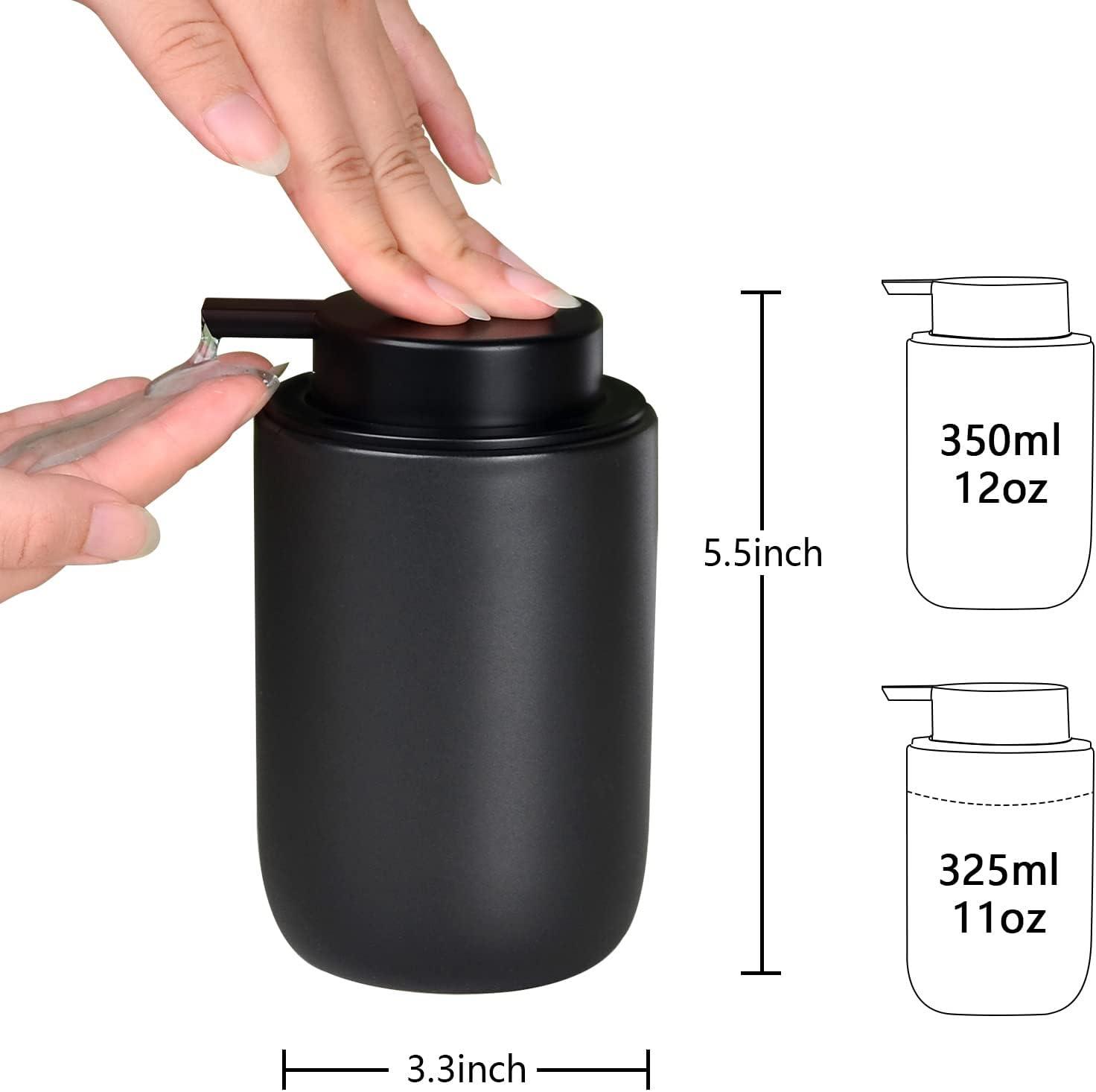 Dispensador de Jabón Versa Negro Estropajo Cerámica (16,5 x 16 x 10,5 cm)
