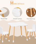 Qaba Juego de mesa y silla de madera para niños, ideal para arte, comidas,