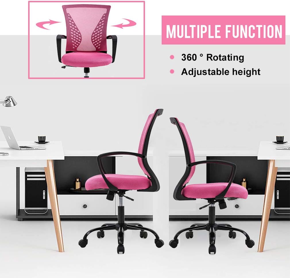 Silla de oficina, silla de escritorio, silla de computadora con soporte lumbar,