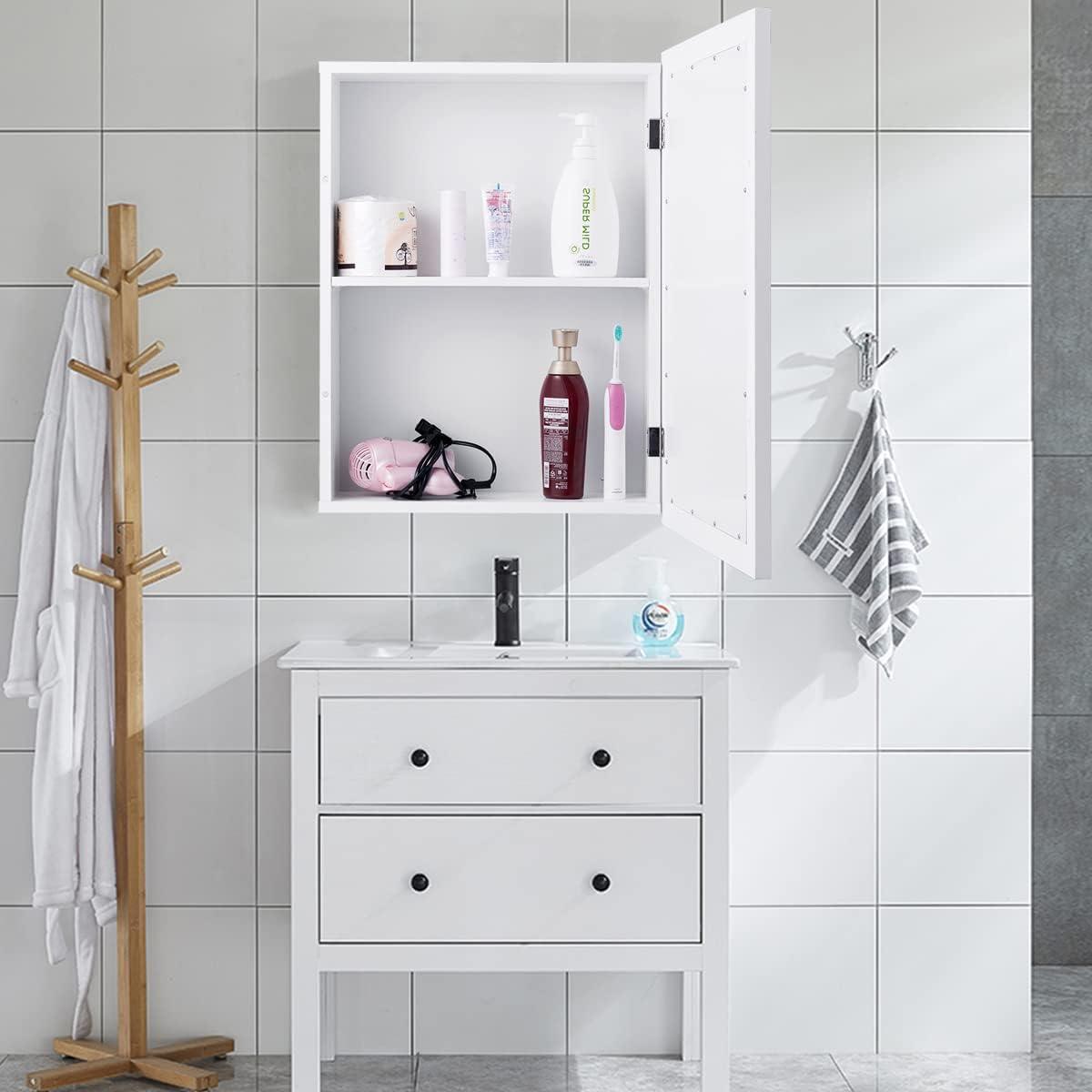 Espejo de baño, armario de baño, vestidor, espejo de alta definición,  estante multicapa, armario de almacenamiento deslizante montado en la  pared