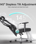 Silla de oficina ergonómica con soporte lumbar ajustable 2D, silla de oficina