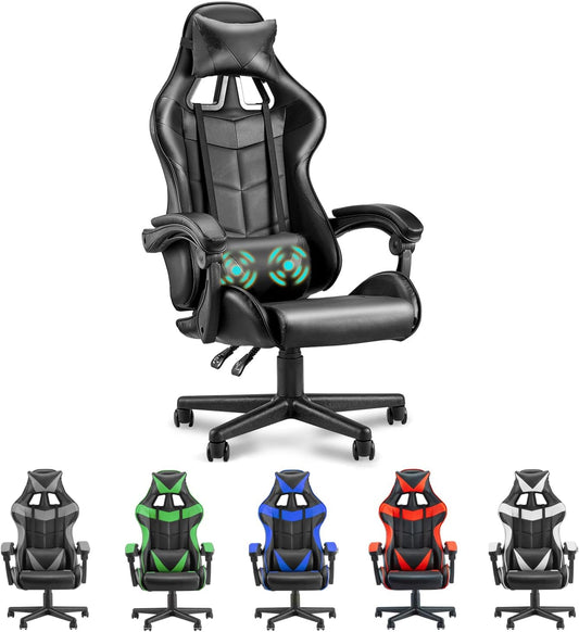 Silla negra para juegos silla de computadora de respaldo alto silla ergonómica