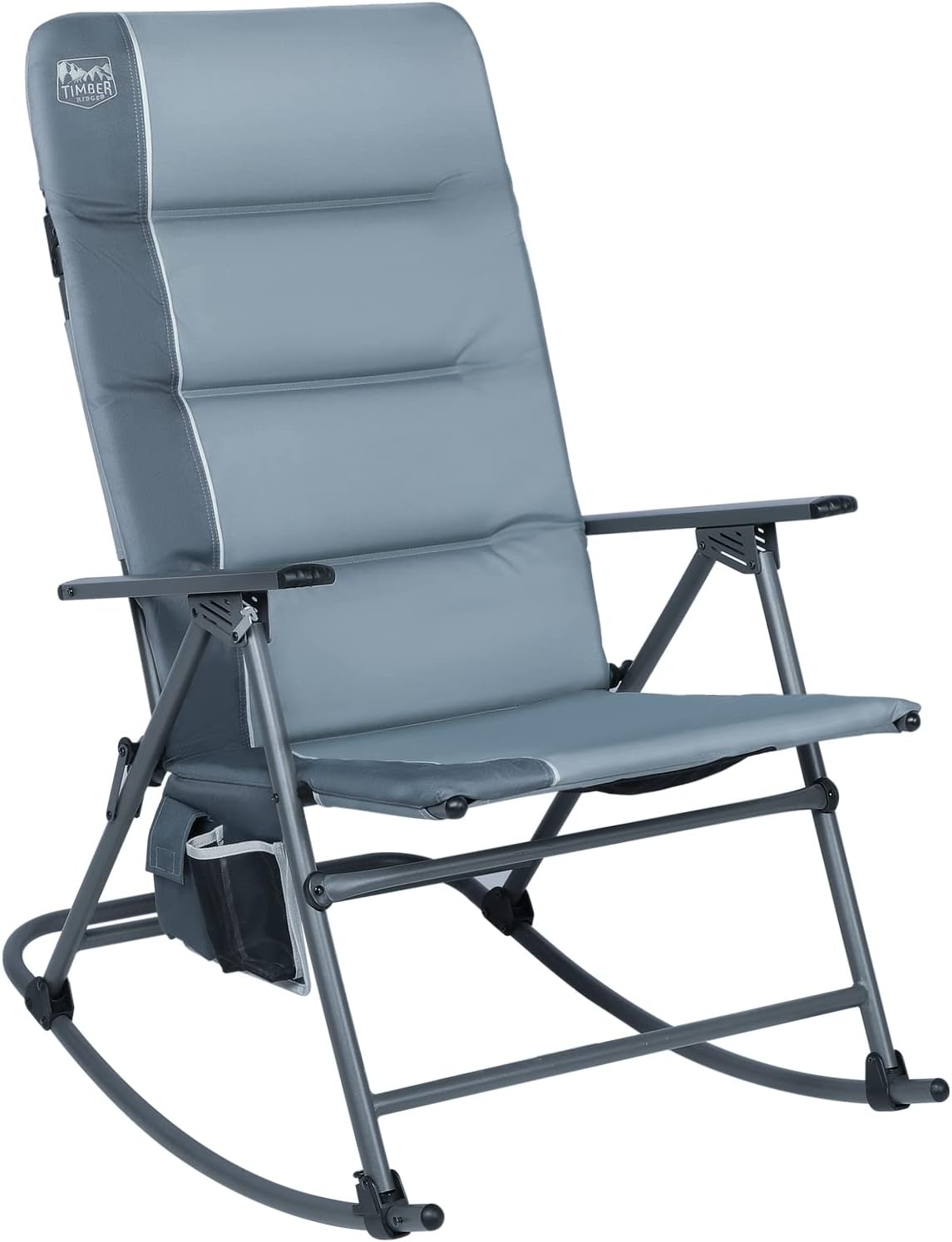 SUNNYFEEL Silla mecedora de camping, sillas de césped plegables con soporte  para tazas, bolsillo de almacenamiento, sillón reclinable con respaldo de