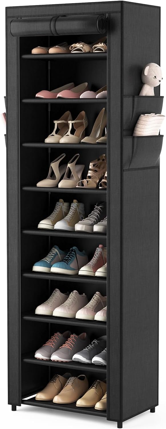 Zapatero Vertical de 10 niveles, ahorro de espacio, estante resistente para  zapatos, organizador de almacenamiento para pasillo de entrada - AliExpress