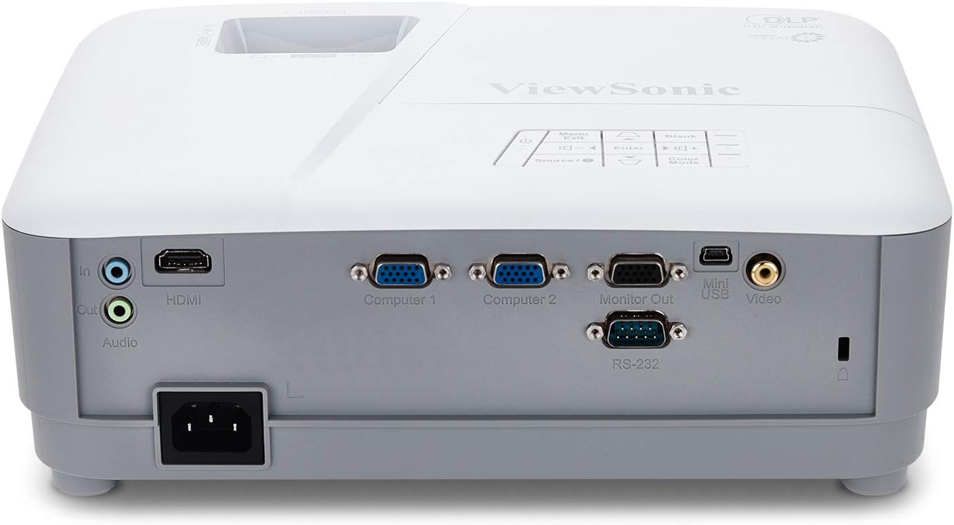 Proyector HDMI con resolución SVGA y 3,600 lúmenes ViewSonic, PA503S, BlancoGris