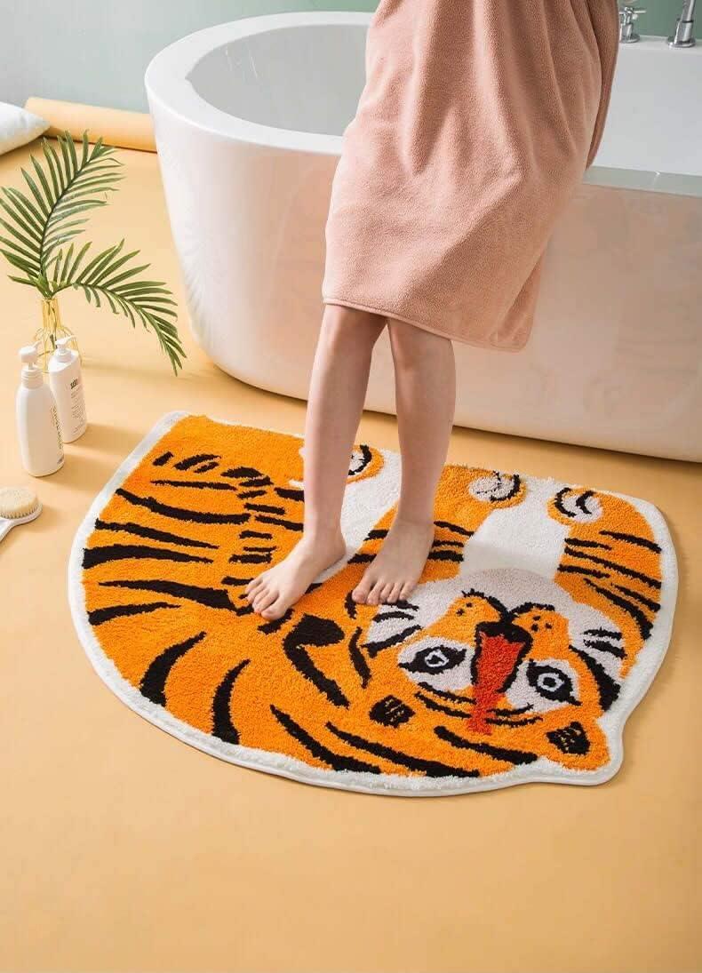 Alfombra de baño de animales con forma de tigre, bonita y suave, para - VIRTUAL MUEBLES