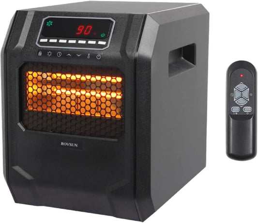 Calentador eléctrico de cuarzo infrarrojo con control remoto, calentador de - VIRTUAL MUEBLES