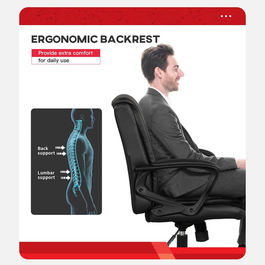 Silla de oficina en casa silla de escritorio ergonómica de piel sintética silla