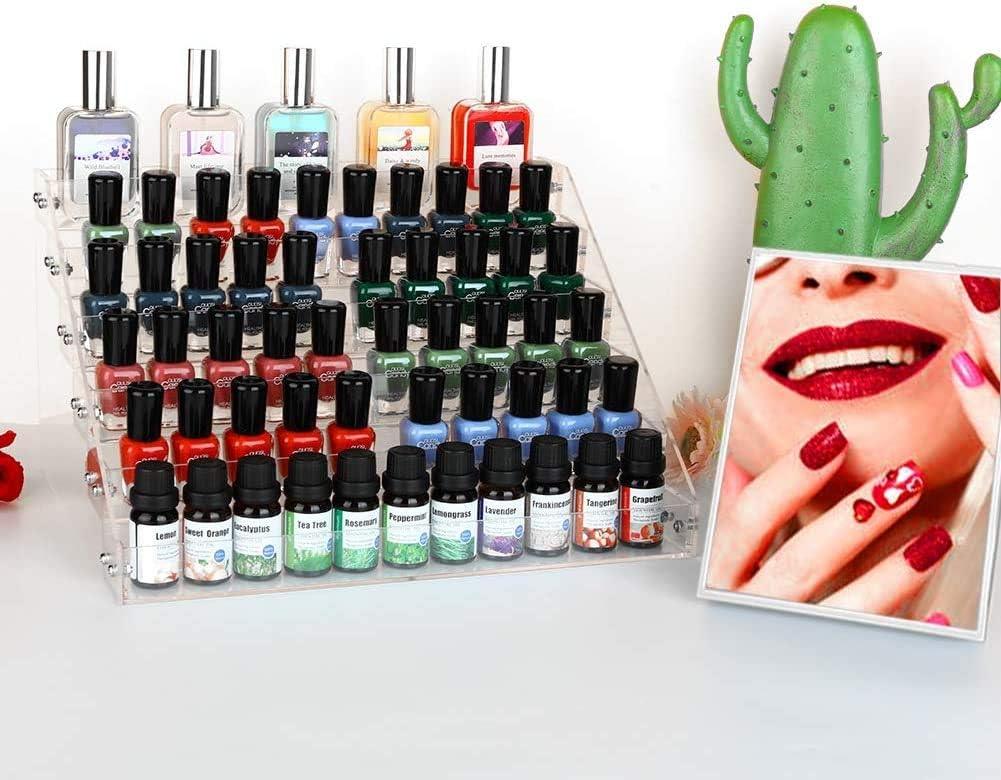 Exhibidor de esmalte de uñas acrílico, organizadores y almacenamiento de  esmaltes de uñas transparentes, estante de almacenamiento de aceites