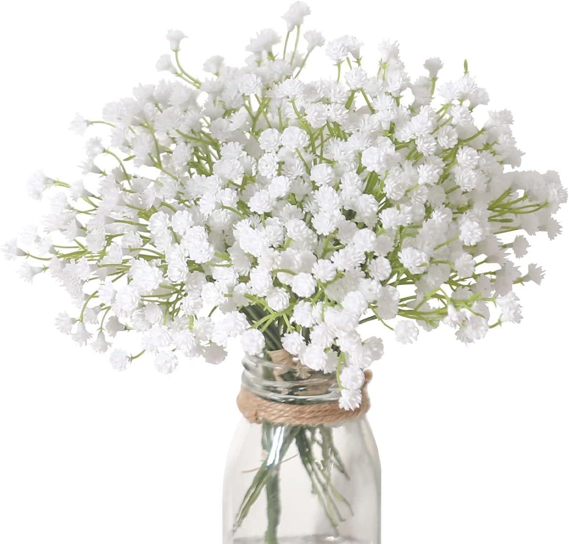 10 unidades de 30 racimos de flores blancas artificiales de gypsophila, ramos - VIRTUAL MUEBLES
