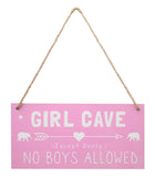 Letrero de cueva de niña, decoración de dormitorio de niñas, letrero colgante