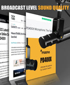 Dynamic Microphone, USBXLR Podcast PC Microphone with Software, EQ,Tap-to-Mute,