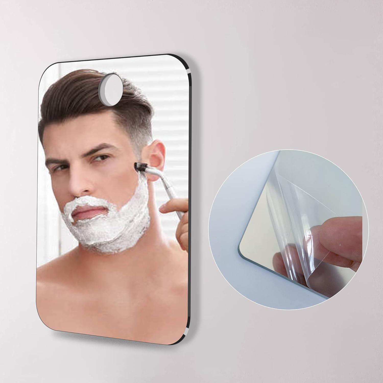 Espejo de ducha sin niebla para afeitar, con soporte para maquinilla, -  VIRTUAL MUEBLES