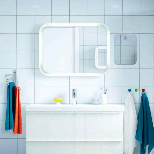 ToiletTree Products Espejo de ducha antiniebla, espejo antivaho - Espejo de  afeitar ajustable con escobilla de goma - Espejo de ducha de baño