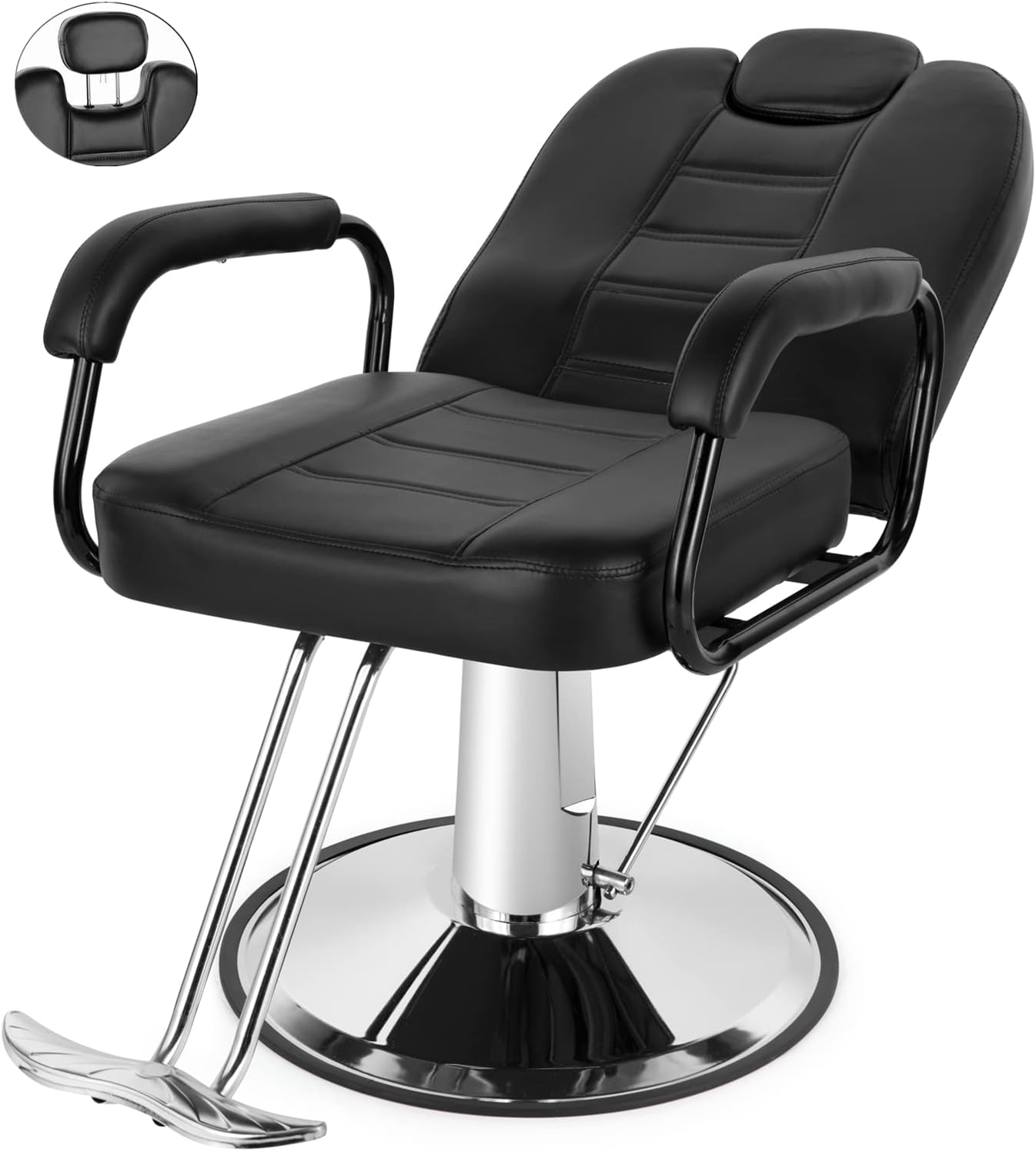 Sillas de barberos, silla reclinable hidráulica de alta resistencia, m -  VIRTUAL MUEBLES