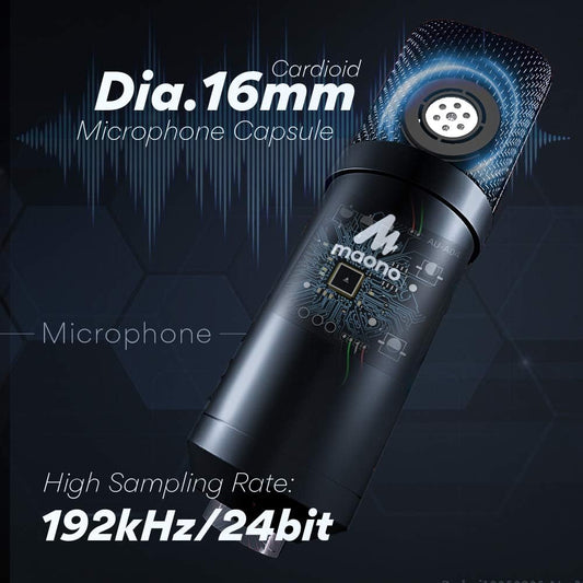 AU-A04H Micrófono USB con juego de auriculares de estudio de 192 kHz24 bits