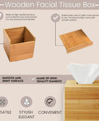 Funda cuadrada de bambú para caja de pañuelos Elegante soporte de papel de - VIRTUAL MUEBLES
