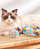 Pelotas de juguete para gatos con campanas, 3 unidades, bolas de pompones de