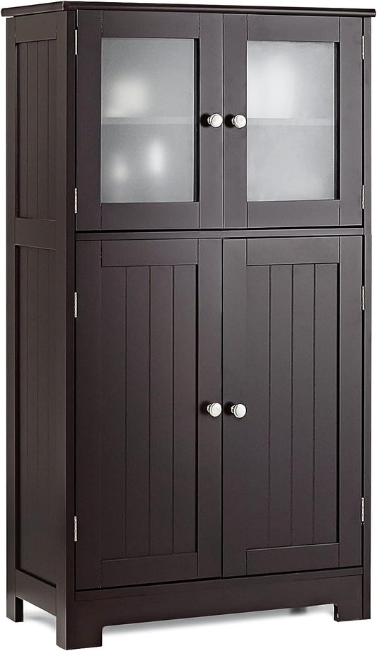 Armario de suelo de baño, armario de almacenamiento independiente con puertas