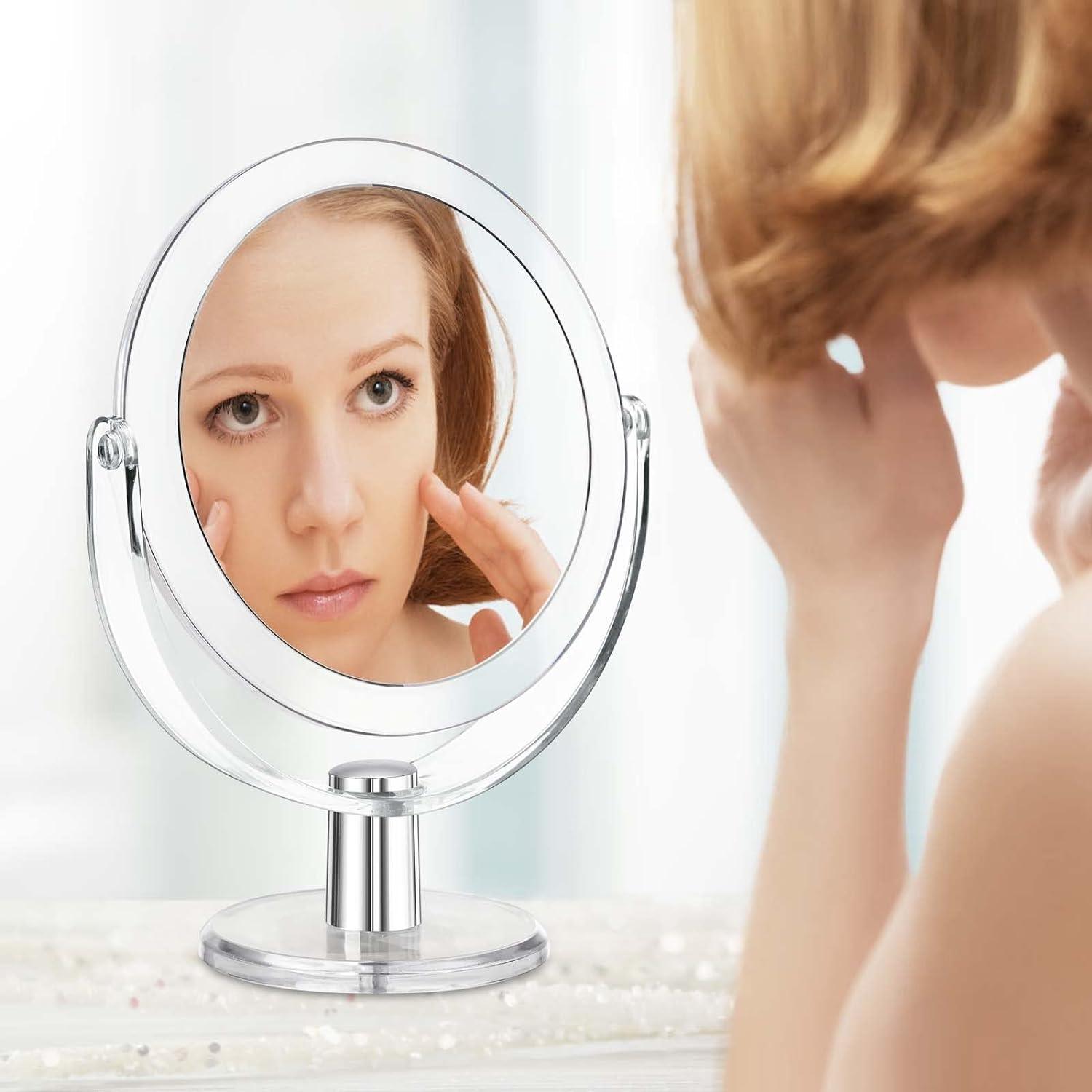 B Beauty Planet Espejo de aumento 30X, espejo de dos caras, aumento de  30X/1X, espejo de maquillaje plegable con soporte de mano/soporte, uso para  aplicación de maquillaje, pinzas y eliminación de : Belleza y Cuidado  Personal 