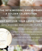 Placa de aniversario de boda con lámina de oro de 24 quilates, regalos de boda