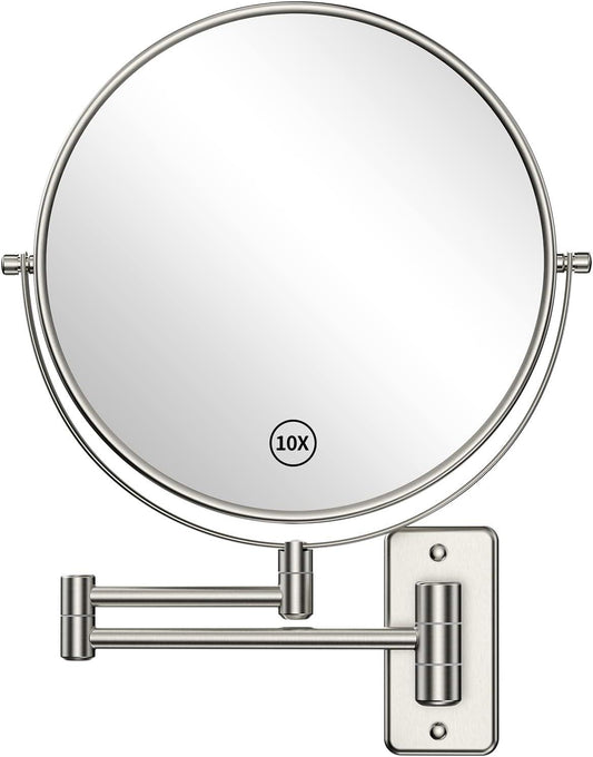 Benbilry Espejo de maquillaje montado en la pared de 9 pulgadas, aumento 1X10X - VIRTUAL MUEBLES