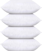 Almohadas de almohada (paquete de 4, blancas), 18.0 x 18.0in, almohadas - VIRTUAL MUEBLES