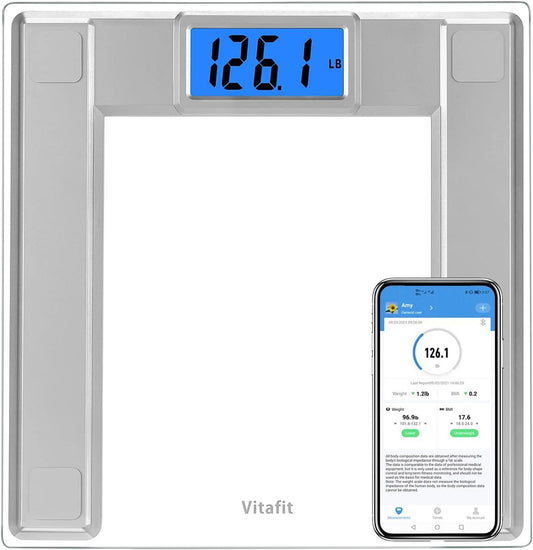 Báscula de baño digital inteligente de peso corporal de 550 libras de capacidad - VIRTUAL MUEBLES