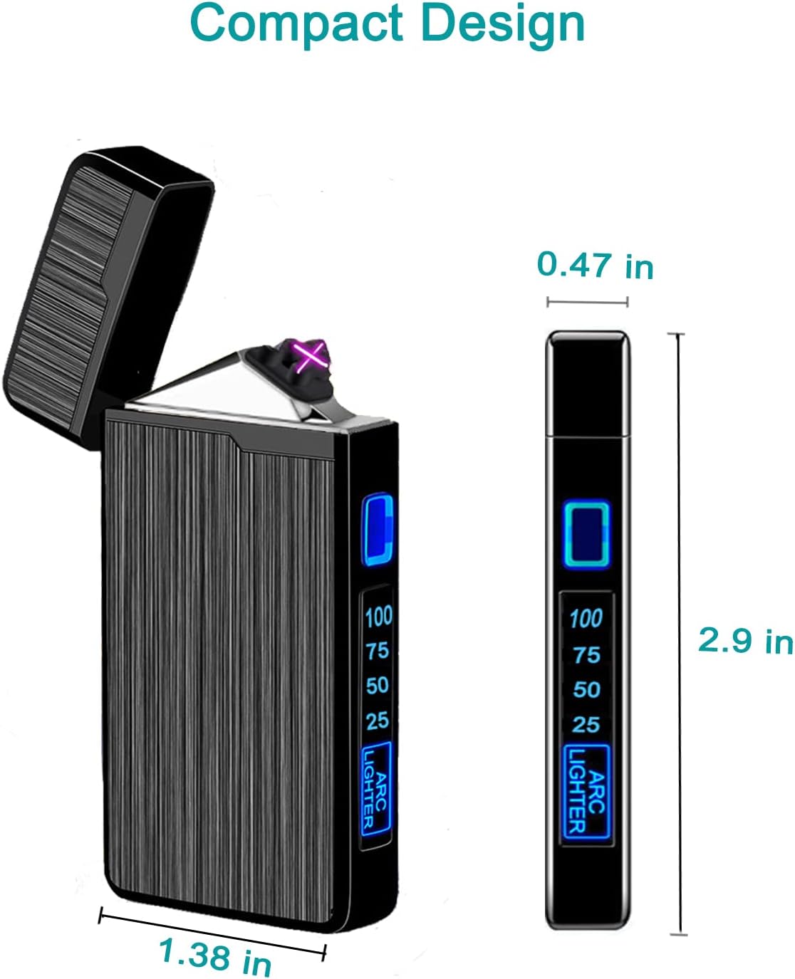 Mechero eléctrico recargable por USB, encendedor de huella digital Real a  prueba de viento, mechero eléctrico de arco de haz de Plasma, encendedor de  cigarrillos de Metal - AliExpress
