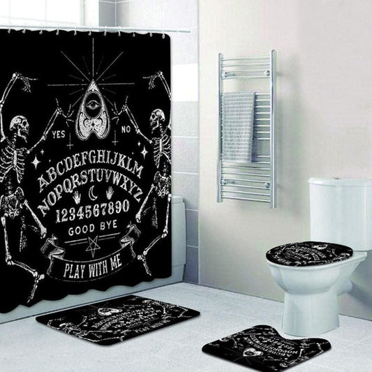 Hand Ouija Juego de cortinas de ducha y alfombras de baño 6 unidades 591 x 709in - VIRTUAL MUEBLES
