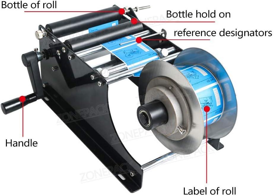ZONEPACK Etiquetadora redonda manual con mango Etiquetadora manual de botellas