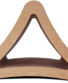 Cartón rascador de poste rascador de gato triangular de 3 lados, almohadillas