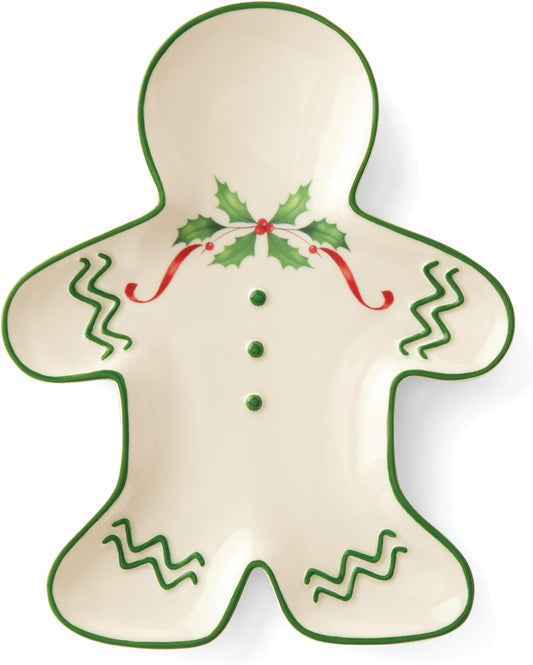 Plato decorativo de hombre de jengibre navideño