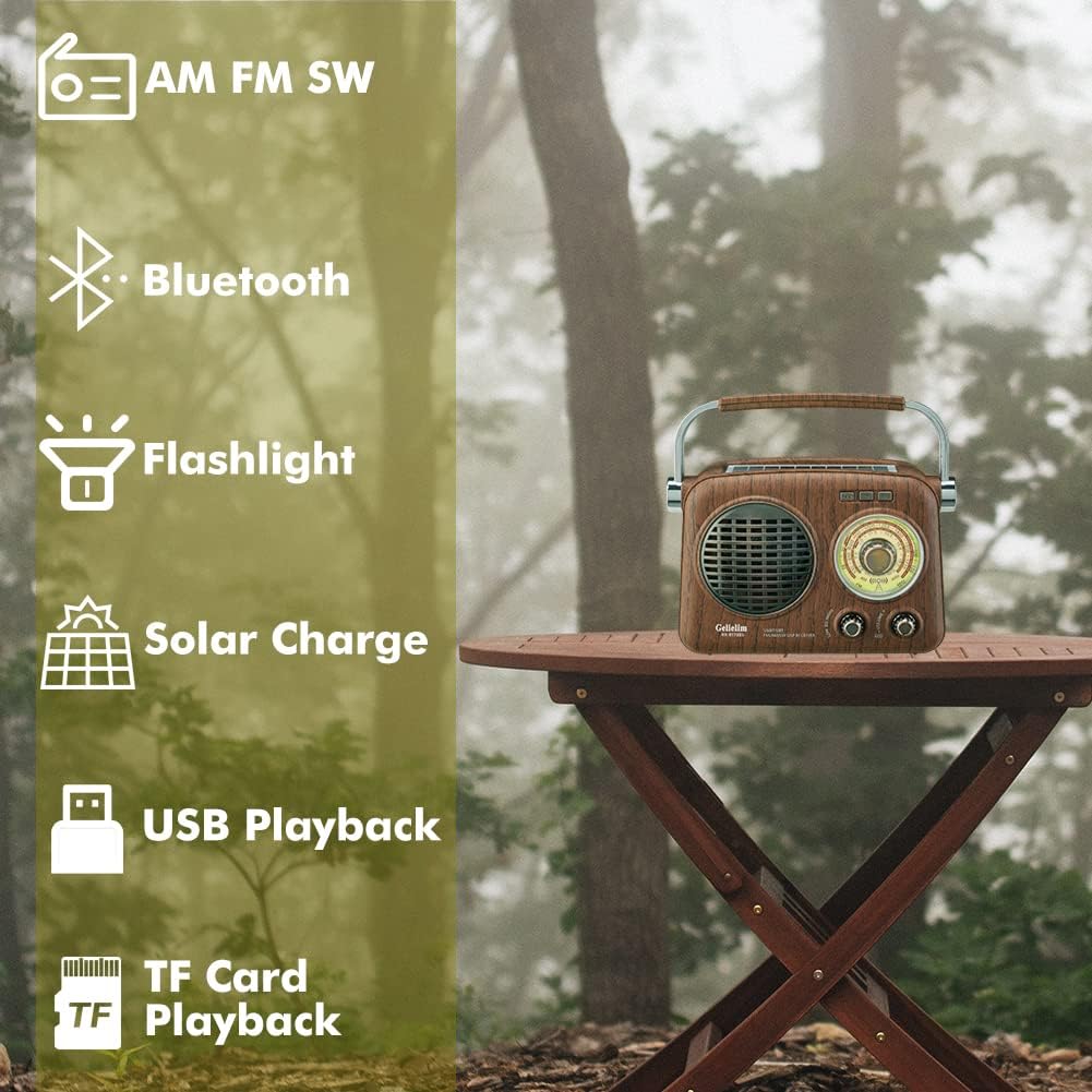 Altavoz Bluetooth Retro, Mini altavoz con Radio FM, altavoz