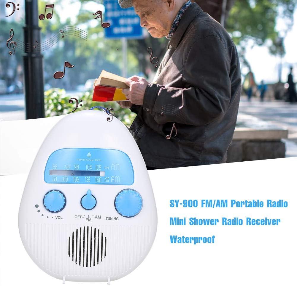 Radio de ducha, radio portátil AMFM de ducha con gancho de vida útil, altavoz - VIRTUAL MUEBLES