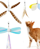 Recambios de juguete de varita para gatos, plumas naturales, 4 piezas de
