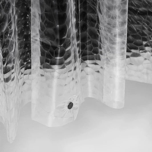 Cortina de ducha fina de EVA 3D, cubo de agua, 72 x 72 pulgadas, cortina de - VIRTUAL MUEBLES