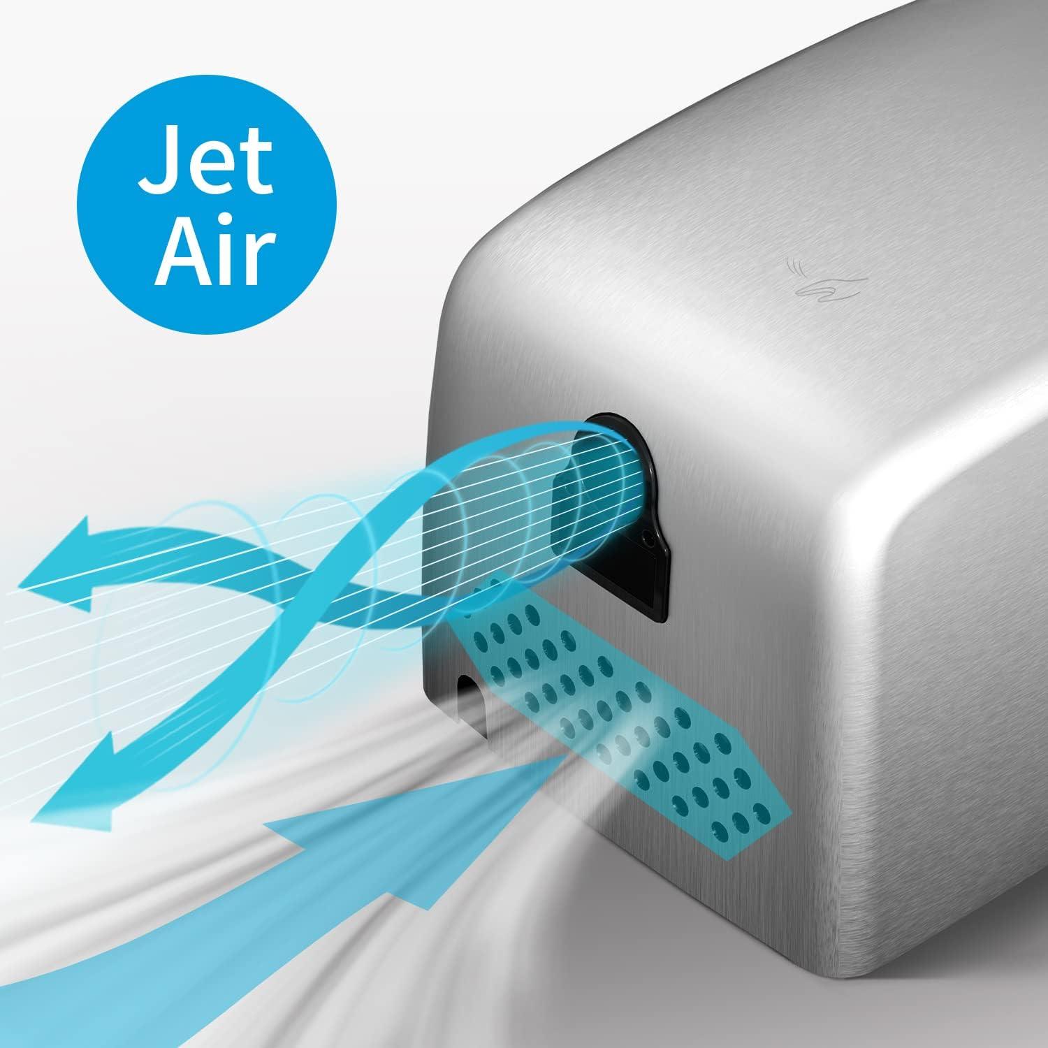 AIKE UL aprobado compacto Jet secador de manos con cable duro, 1350W 120V - VIRTUAL MUEBLES