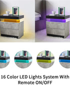 Generic Mesita de noche LED para gabinete luces LED mesa auxiliar moderna con 2