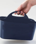 Organizador de plástico portátil de mDesign, cesta dividida, asa para baño, - VIRTUAL MUEBLES