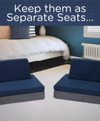 The Whatsit CF349-068 Sofá para niños o 2 sillas, gris y azul marino,