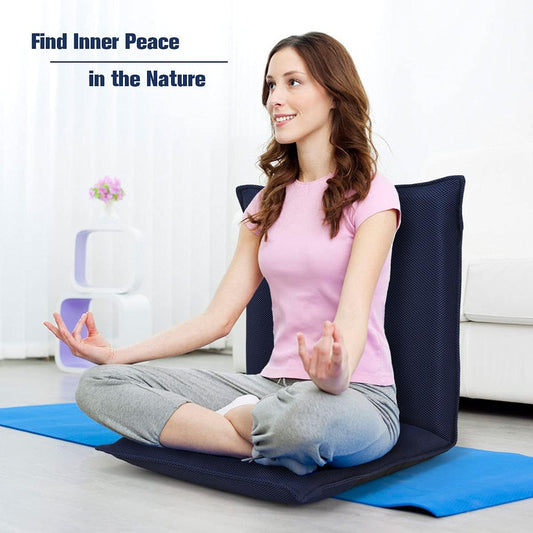Silla plegable de suelo ajustable de 6 posiciones, silla de meditación para
