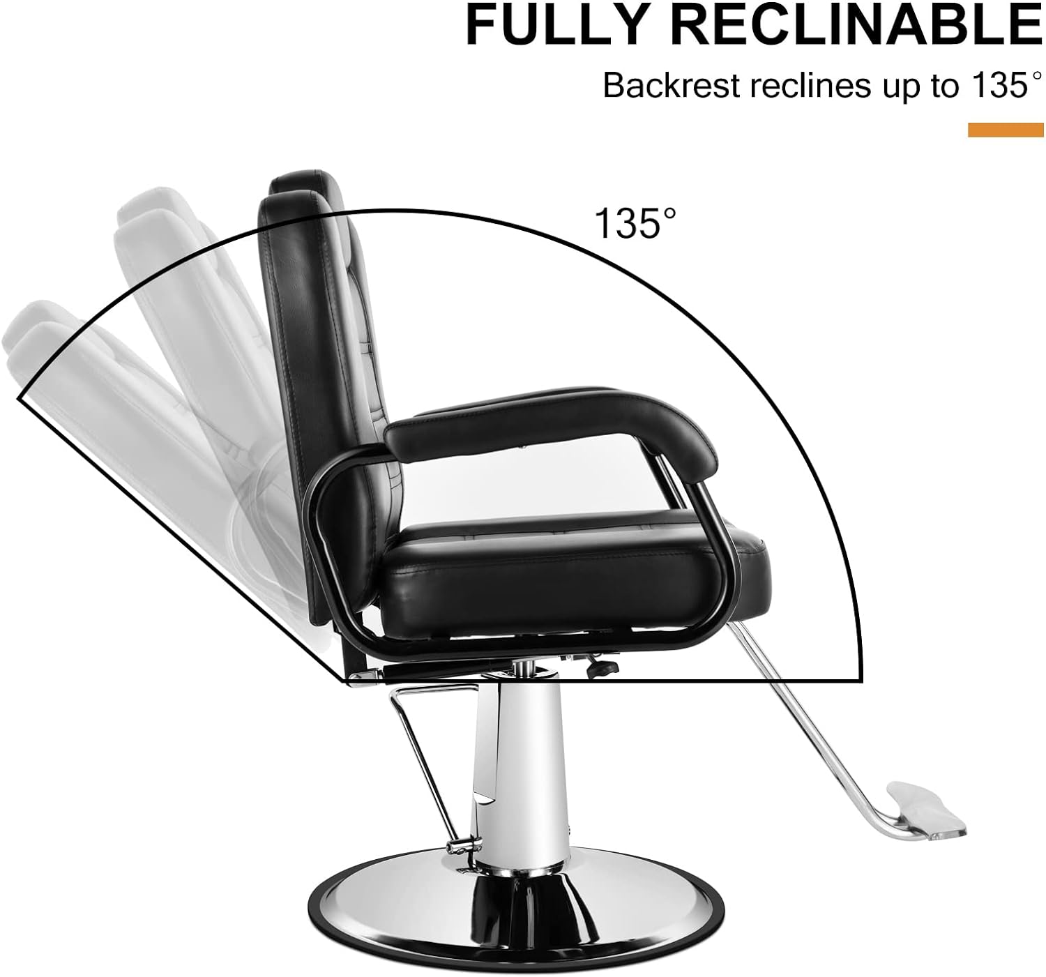 Sillas de barberos, silla reclinable hidráulica de alta resistencia, m -  VIRTUAL MUEBLES