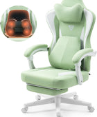Silla de juegos con soporte lumbar de masaje térmico, silla de oficina de tela