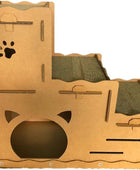 Casa de cartón para gatos con rascador de tres pisos W30 X D14 X H26