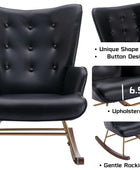 Mecedora de cuero para guardería, moderno sillón copetudo con respaldo de ala,