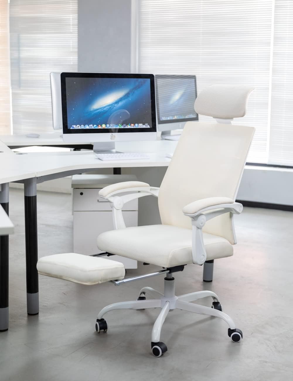 Qulomvs Silla de oficina ergonómica de malla con reposapiés, silla de -  VIRTUAL MUEBLES