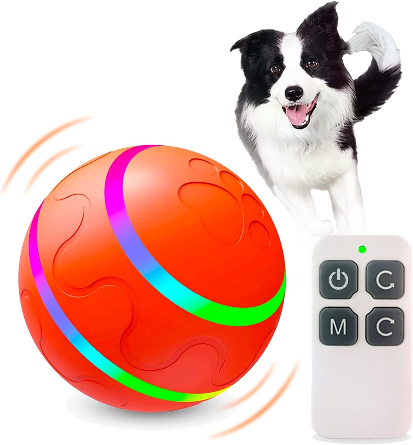 Belobill Pelota interactiva inteligente de juguetes para perros con control  remoto luces LED hecha de goma natural bola rodante automática bola de –  Yaxa Guatemala