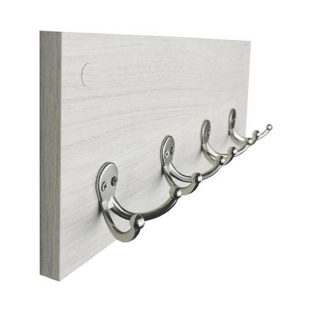 Perchero de Pared 4 Ganchos Dobles Blanco - VIRTUAL MUEBLES