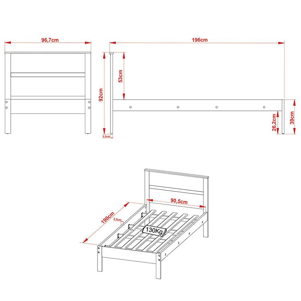 Cama sencilla Viena Almendra/Blanco - VIRTUAL MUEBLES